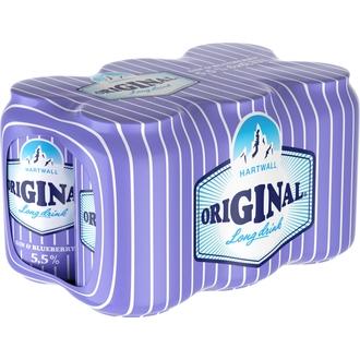 6 x Hartwall Original Long Drink Blueberry 5,5% 0,33 l