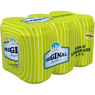 6 x Hartwall Original Long Drink Lemonade 5,5% 0,33 l