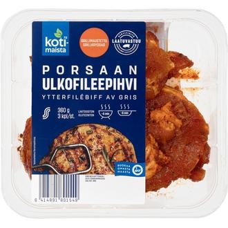 Kotimaista Grillimaustettu porsaan ulkofileepihvi 3 kpl 360g