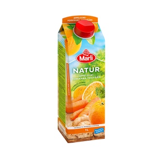 Natur appelsiini-porkkana-inkivääri täysmehu 1l
