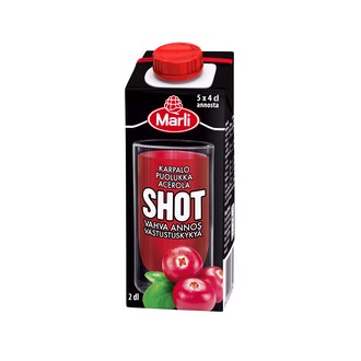 Marli shot 2dl karpalo-puolukka-acerola