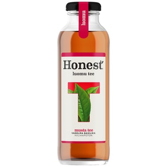 Honest Musta Tee vadelma-basilika 0,33l