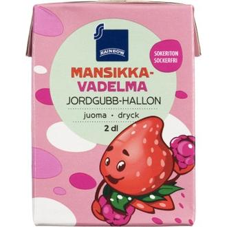 Rainbow sokeriton mansikka-vadelmajuoma 2dl