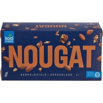 Kotimaista Kermajäätelö Kotipakkaus Nougat 1L/500G