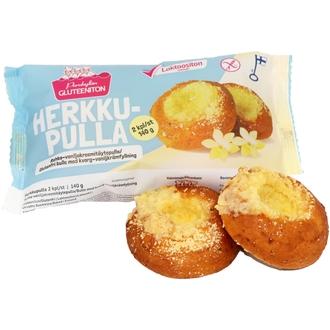 Porokylän Herkkupulla 2 kpl / 140 g gluteeniton rahka-vaniljakreemitäytepulla