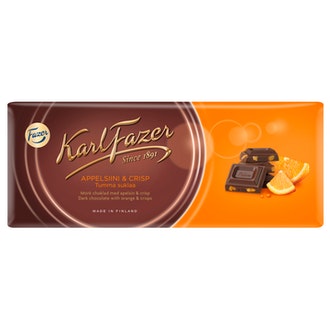 Fazer tummasuklaalevy 200g orange&crisps