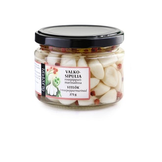 Öljypuu Valkosipulia rosepippurimarinadissa 275g/160g