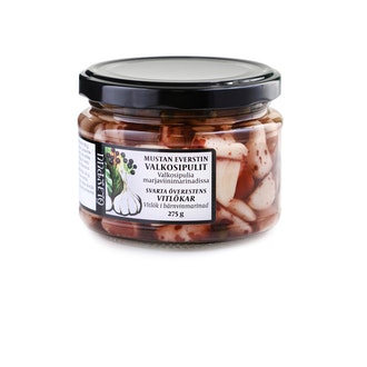 Öljypuu Mustan Everstin Valkosipulit marjaviinimarinadissa 275g/160g