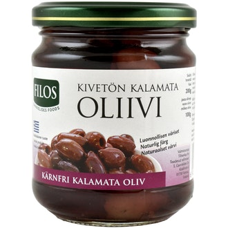 Filos Kivetön Kalamata-oliivi 200g/100g