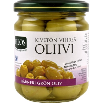 Filos vihreä kivetön oliivi suolavedessä 200g/100g