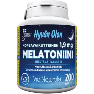 Hyvän Olon Nopeavaikutteinen Melatoniini 1.9Mg 200Tabl