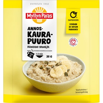 Myllyn Paras Oatgoods Banaani Vanilja Annoskaurapuuro 35g