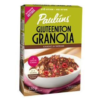 Paulúns Gluteeniton granola 350g kaakao vadelma