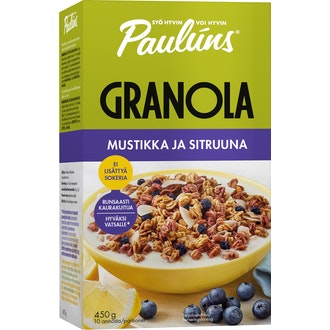Paulúns mustikka ja sitruuna granola muromysli 450g