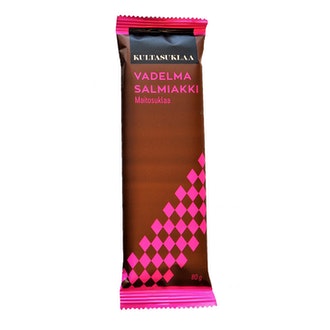 Kultasuklaa Vadelma-Salmiakki maitosuklaalevy 80g