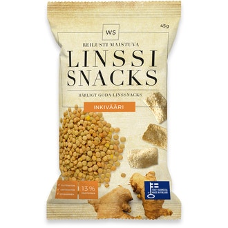 WS linssi snacks 45g inkivääri
