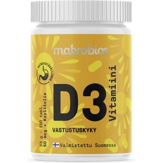 Makrobios D3-Vitamiini 50 Mcg 150 Purutablettia 53G
