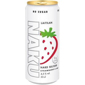 Laitilan Naku Hard Seltzer Strawberry-Lime 4,5% 0,33L long drink