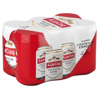 6 x A. Le Coq Premium Export 5,2% 0,33 l tlk kutiste