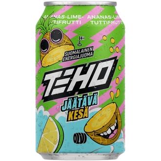 TEHO Jäätävä Kesä Lime-Ananas-Tuttifrutti energiajuoma 0,33 l tlk