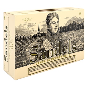 24 x Sandels 4,7 % olut 0,33 l tlk salkku