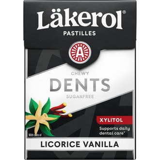 Läkerol Dents Licorice vanilla ksylitolipastilli 85g
