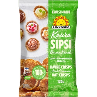 Linkosuo kaurasipsi 120g omena kaneli