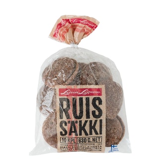 Leivon Leipomo Ruissäkki 10 kpl 630g täysjyväruisleipä