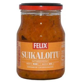 Felix kartanopikkelsi, kurpitsasuikaleita mausteliemessä 370/245g