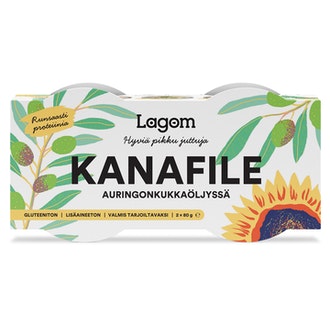 2x80g/2x42g Lagom Kanafile auringonkukkaöljyssä