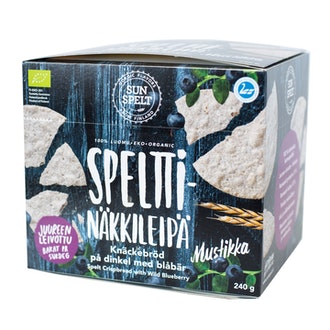 Sunspelt spelttinäkkileipä 240g mustikka-nokkonen luomu