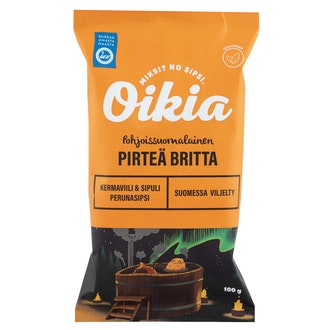 Oikia Pirteä Britta kermaviili-sipuli perunalastut 100g