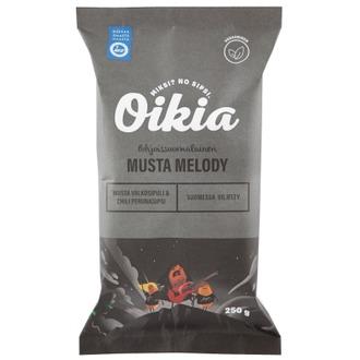 Oikia Musta Melody musta valkosipuli & chili perunasipsi 250g