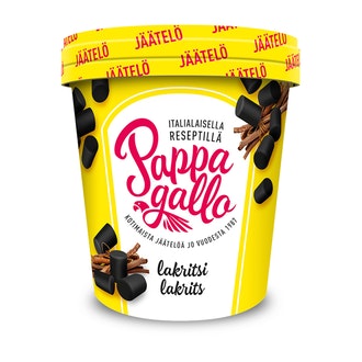 Pappagallo Lakritsijäätelö 500ml  Lakton