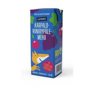 Raikastamo Luomu Rypäle-Karpalopillimehu 200ml