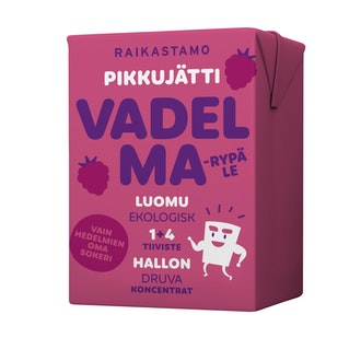 Raikastamo Pikkujätti vadelma-rypälemehutiiviste 0,2l luomu