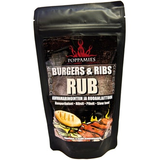 Poppamies Burgers & Ribs Rub Amerikkalaistyylinen Hampurilaismausteseos 200G