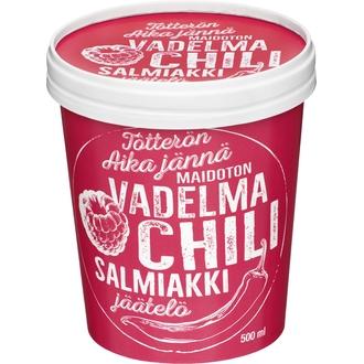 Tötterö 500Ml Vadelma-Chilijäätelö Salmiakkikastikkeella Vegaaninen