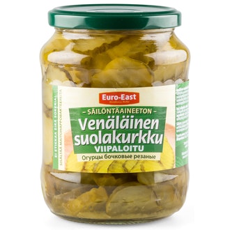 Euro-East suolakurkku viipaloitu 670 g / 390 g