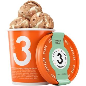 3 Kaveria Kookos & Suklaa jäätelö 500ml/400g