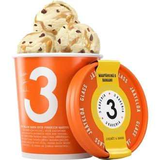 3 Kaveria Laktoositon Maapähkinä & Banaani jäätelö 500ml/400g