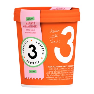 3 Kaverin Vegan jäätelö 500ml marjat&karamellikeksi