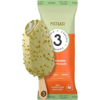 3 Kaveria Vegaaninen Pistaasi jäätelöpuikko 110ml/80g
