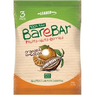 Leader Barebar  Taatalipatukka Appelsiini-Raakakaakao 3X40 G