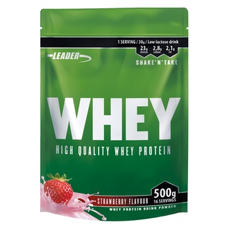 Leader whey heraproteiinijauhe 500g mansikka
