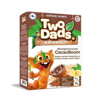 TwoDads CacaoBoom Kaakao banaani täysjyvämuro 250g