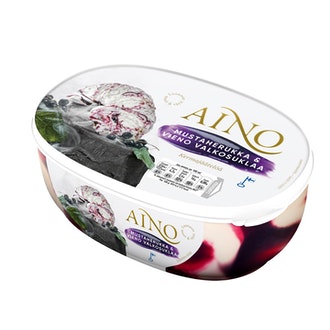 Aino 520g/0,9L Mustaherukka & Vieno Valkosuklaa kermajäätel