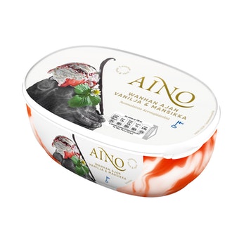Aino Wanhan Ajan Vanilja & Mansikka kermajäätelö kotipakkaus  526g/900ml