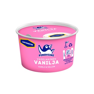 Pingviini Vadelmainen Vanilja Laktoositon jäätelöpikari  65g/120ml
