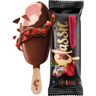 Classic Maitosuklaa-Mansikka kermajäätelöpuikko 85g/95ml